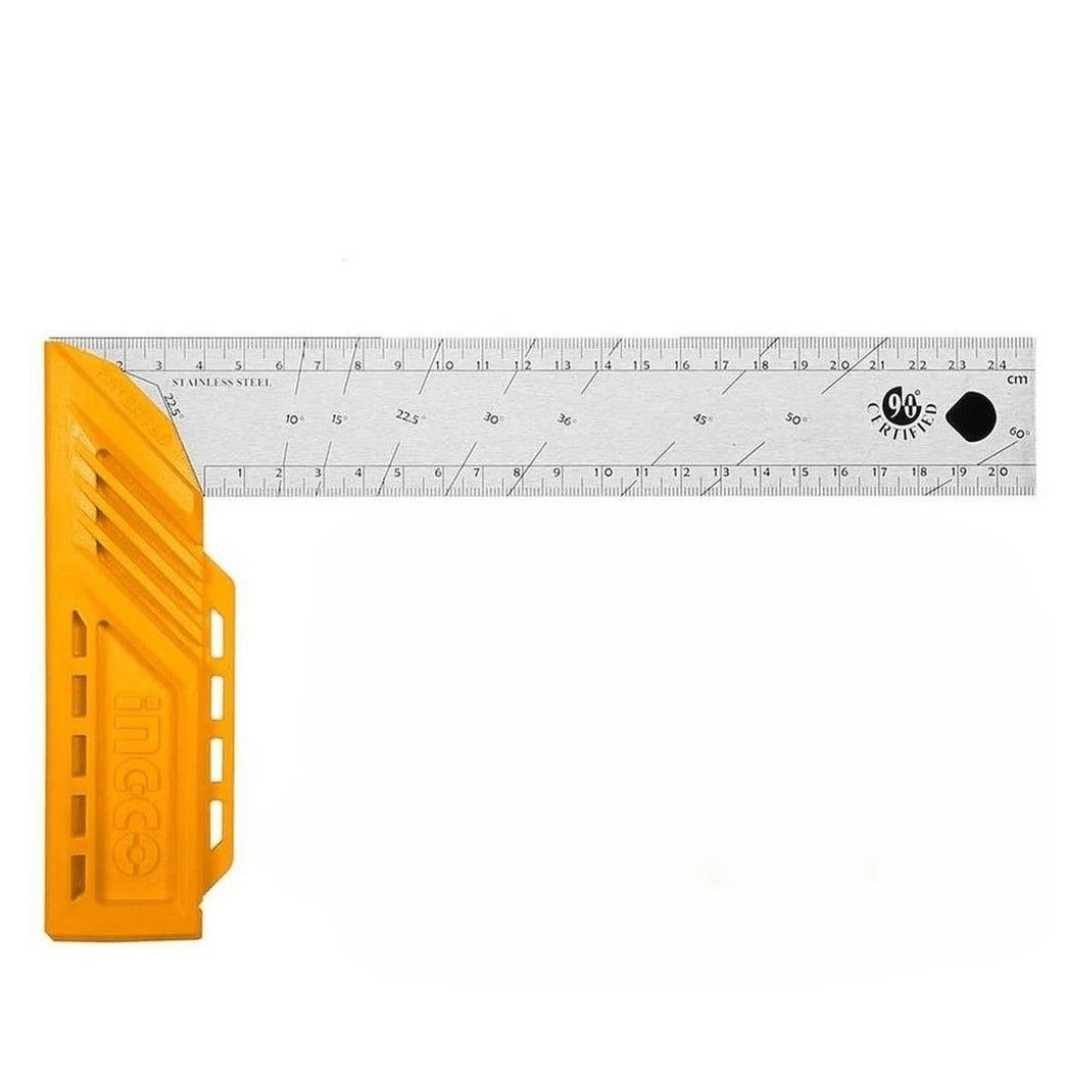 Ingco Marking Tools Ingco 300mm (12") Stainless Steel Angle Square with Marking Point – HAS123002