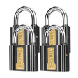 Ingco Padlocks & Accessories Ingco 4-Piece 38mm Iron Padlock Set with Brass Lock Cylinder – DIPLK4382
