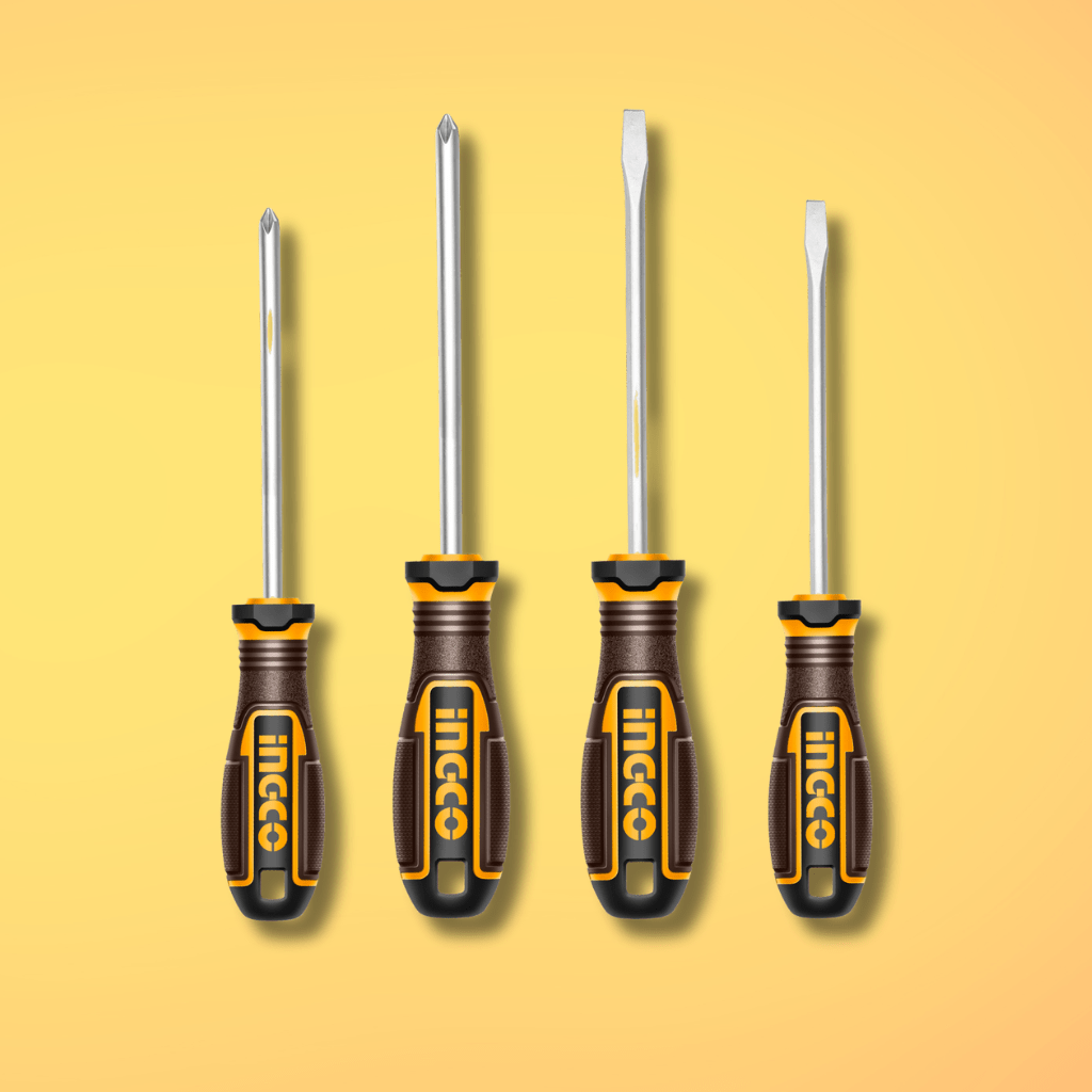 Ingco Screwdrivers Ingco 4-Piece Screwdriver Set with Magnetic Tip – HKSDS0428
