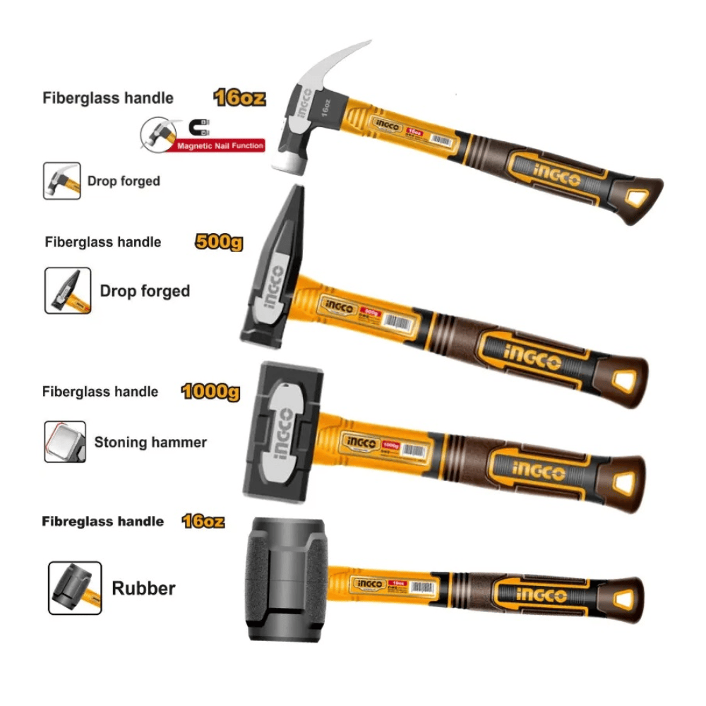 Ingco Hammers Mallets & Sledges Ingco 4 Pieces Hammer Set - HCH9004