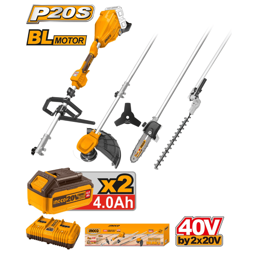 Ingco Trimmer Ingco 40V Brushless Cordless Multi Garden Tool - CSTLI2040386