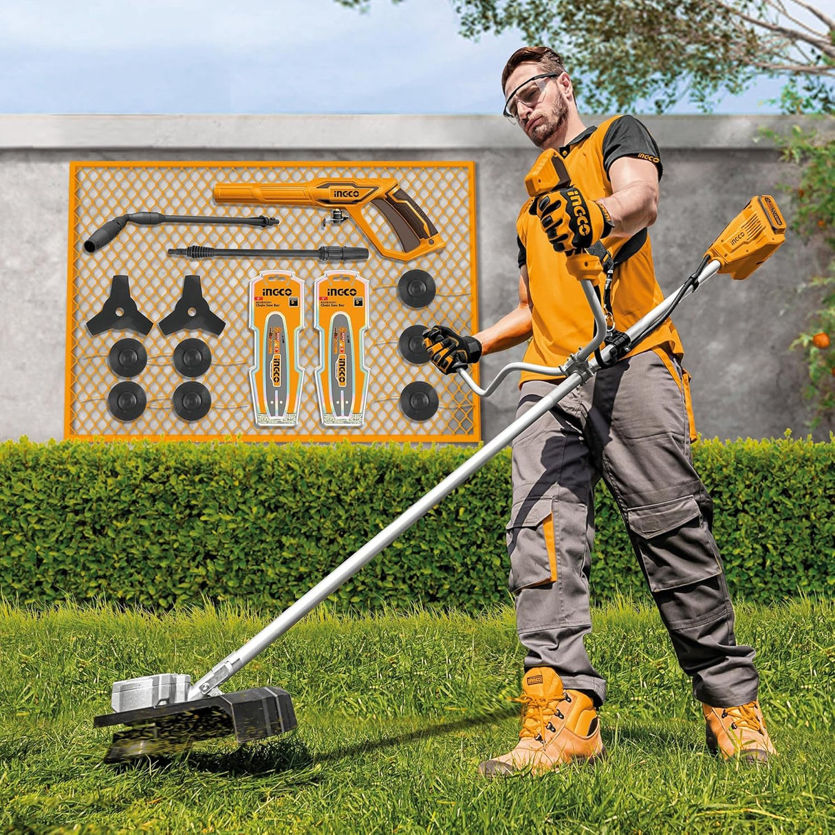 Ingco Trimmer Ingco 40V Lithium-Ion Cordless String Trimmer & Bush Cutter – CSTLI20018