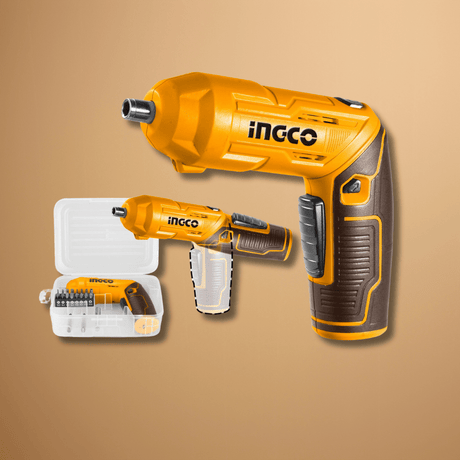Ingco Powered Screwdriver Ingco 4V Lithium-Ion Cordless Screwdriver with Adjustable Handle & Work Light – CSDLI0442