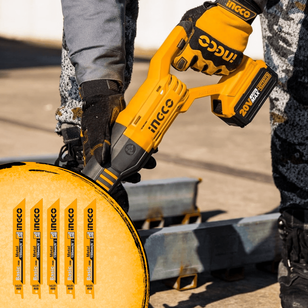 Ingco Saw Blades Ingco 5-Piece Reciprocating Saw Blade Set for Metal – RSB922EF