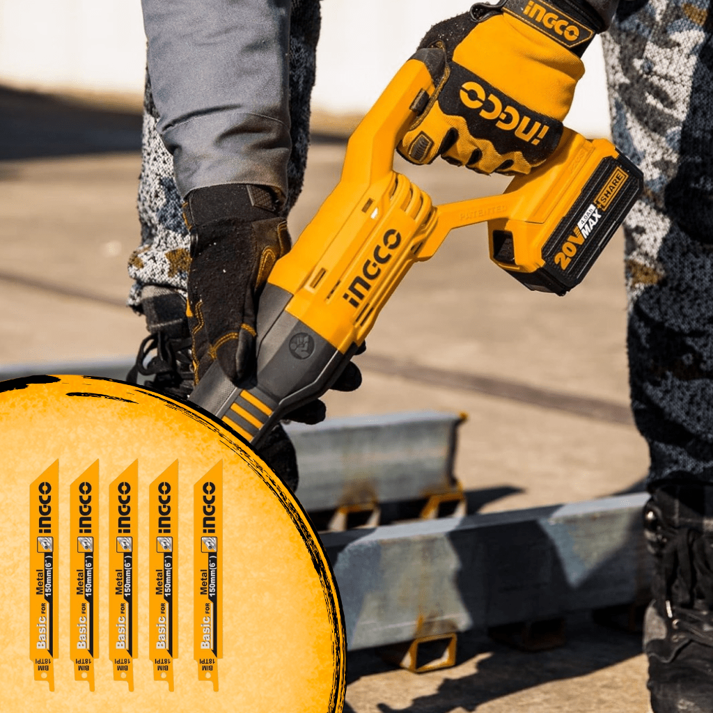 Ingco Saw Blades Ingco 5-Piece Reciprocating Saw Blade Set for Metal – RSB922EF