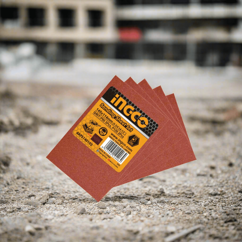 Ingco Sander Ingco 5-Piece Sanding Sheet Set 145x114mm – AKFS140102