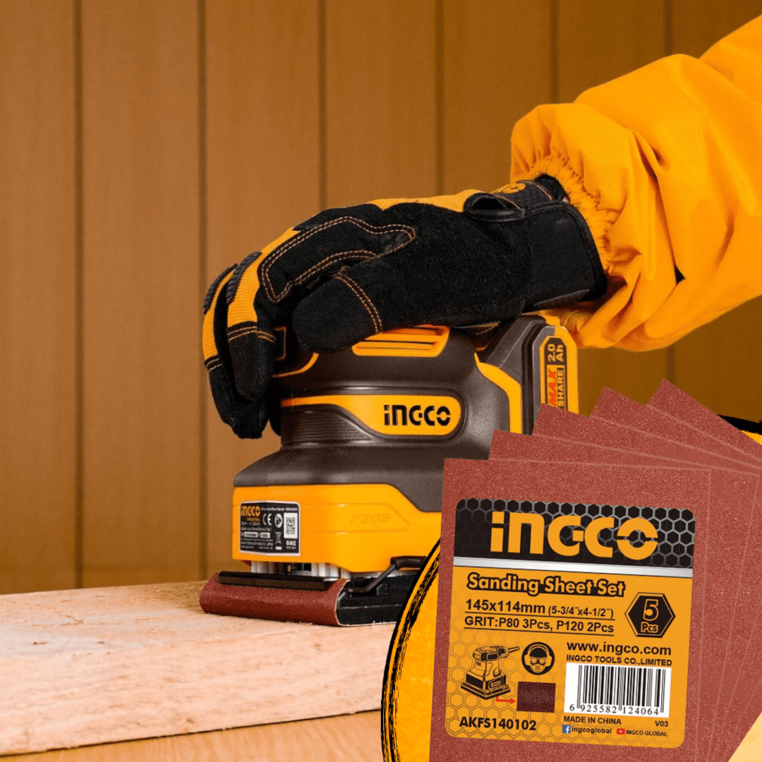 Ingco Sander Ingco 5-Piece Sanding Sheet Set 145x114mm – AKFS140102