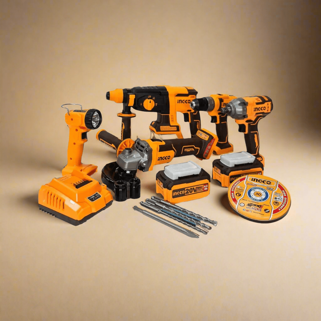 Ingco Power Tool Combo Kit Ingco 5 Pieces Cordless Industrial Combo Kit 20V With 2 Pieces 4.0Ah Battery - CKLI2019