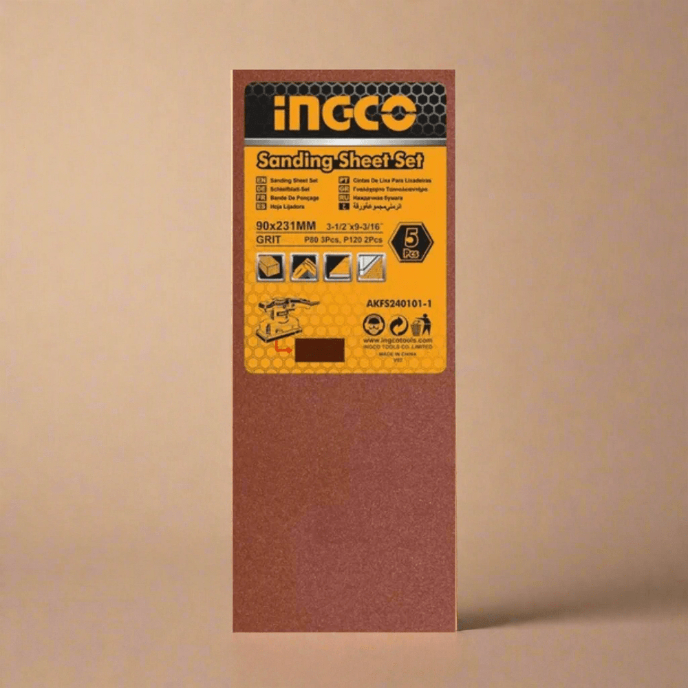 Ingco Sander Ingco 5 Pieces Sanding Sheet Set 90x231mm - AKFS240101-1