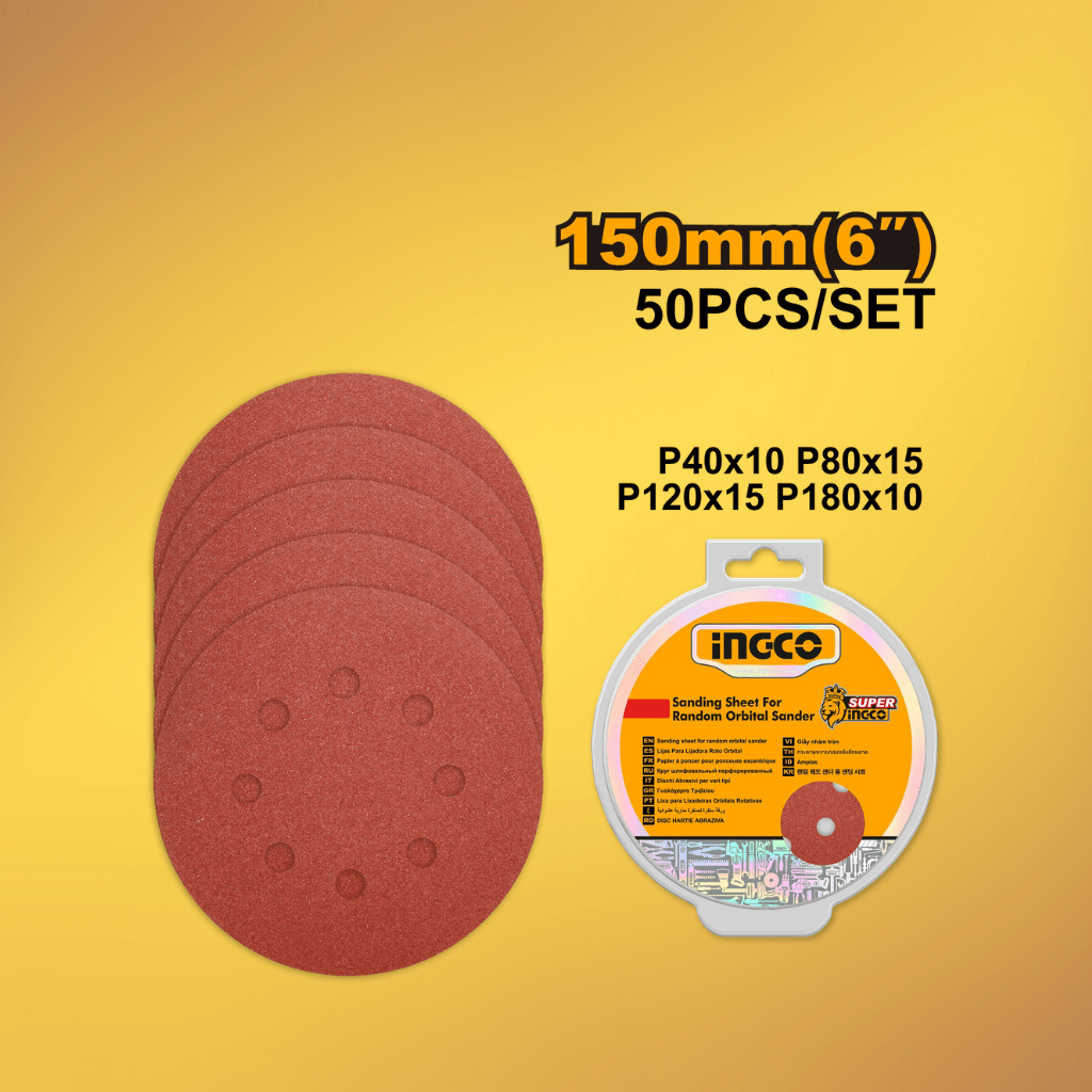 Ingco Sander Ingco 50-Piece Sanding Sheet Set 150mm - AKRS1500511