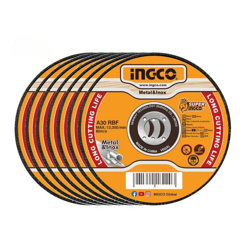 Ingco Grinding & Cutting Wheels Ingco 50 Pieces Abrasive INOX Metal Cutting Disc 115 x 1.0mm – MCD1011550
