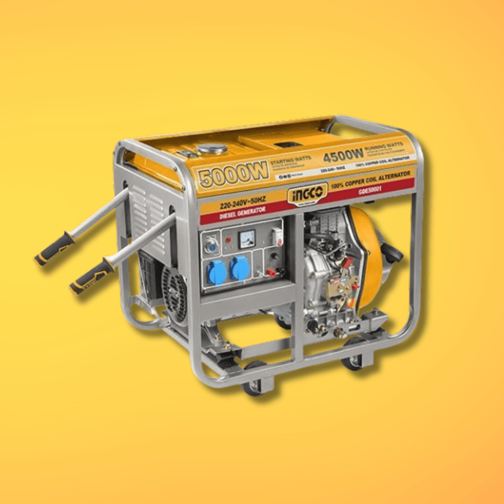 Ingco Generator Ingco 5KW Single Phase Diesel Generator with Electric & Recoil Start – GDE50001