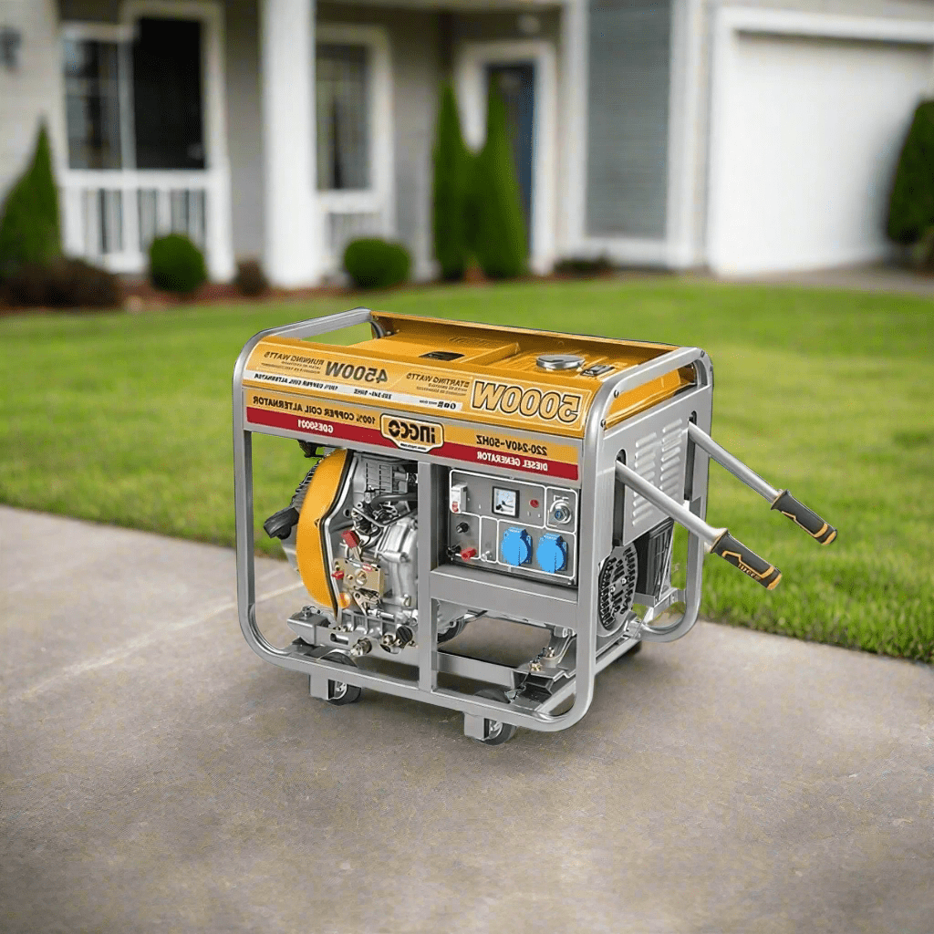Ingco Generator Ingco 5KW Single Phase Diesel Generator with Electric & Recoil Start – GDE50001