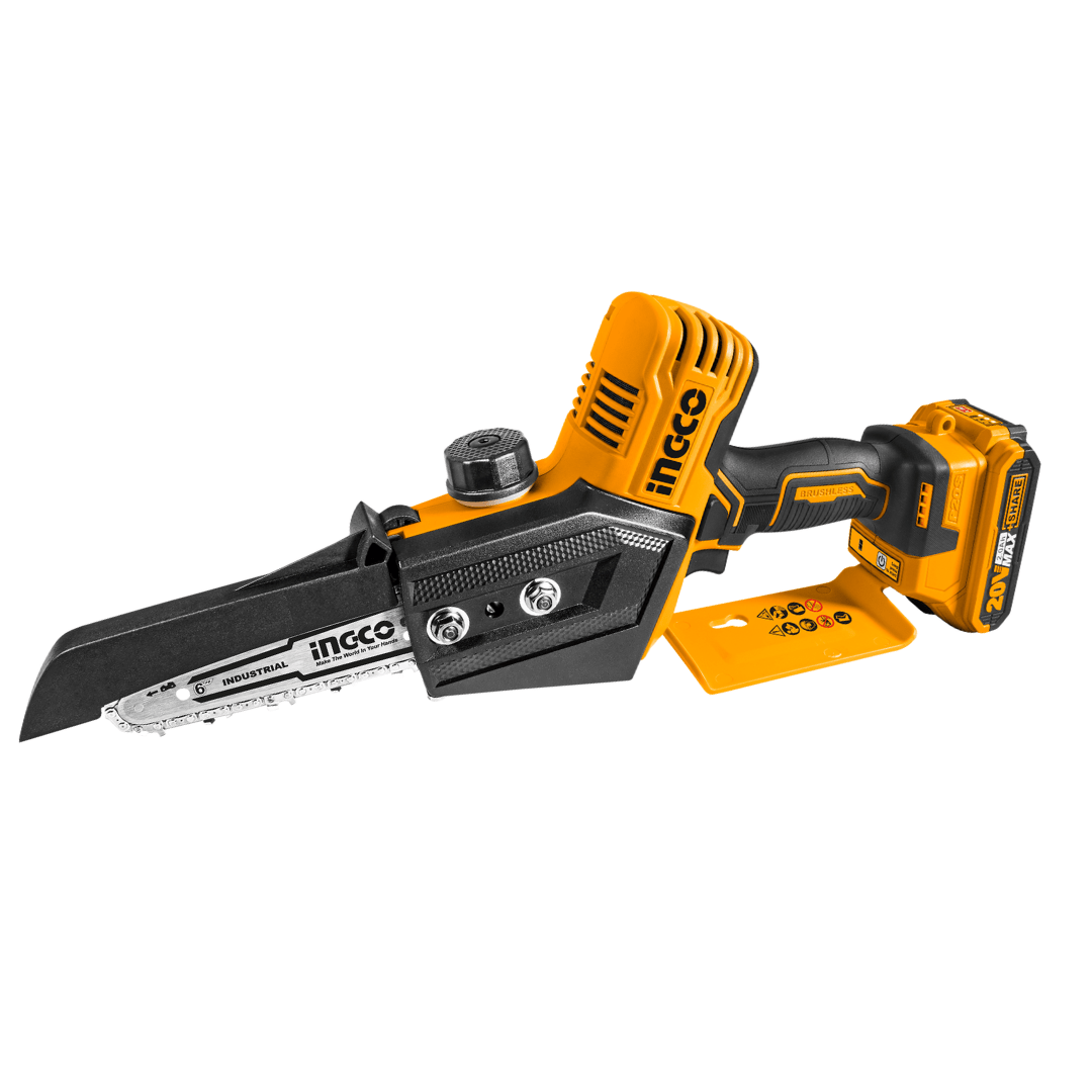 Ingco Chainsaw Ingco 6" Lithium-Ion Mini Cordless Chain Saw with Two 20V 2.0Ah Batteries & Charger - CGSLI20682