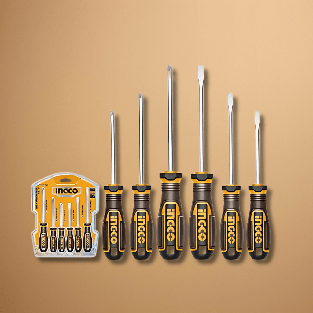Ingco Screwdrivers Ingco 6-Piece Screwdriver Set with Magnetic Tips – HKSDS0628