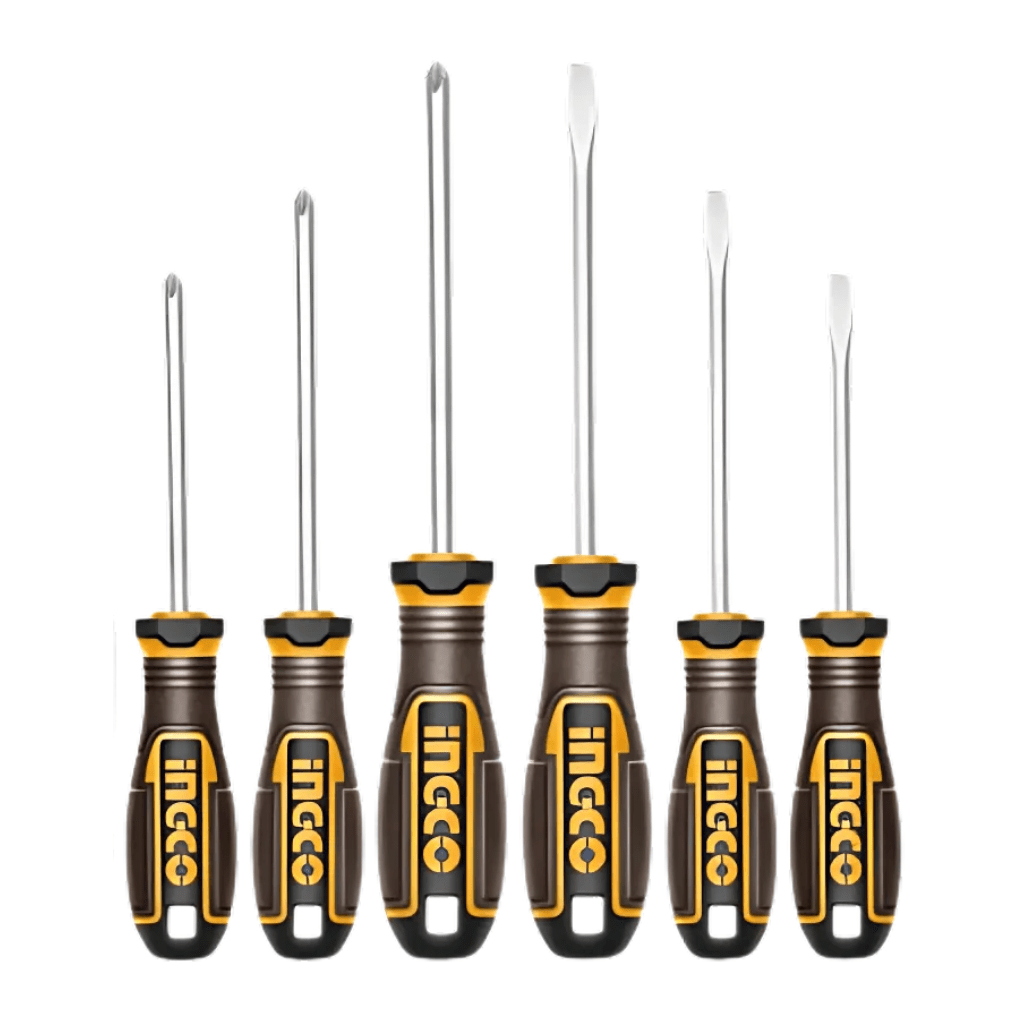 Ingco Screwdrivers Ingco 6-Piece Screwdriver Set with Magnetic Tips – HKSDS0628