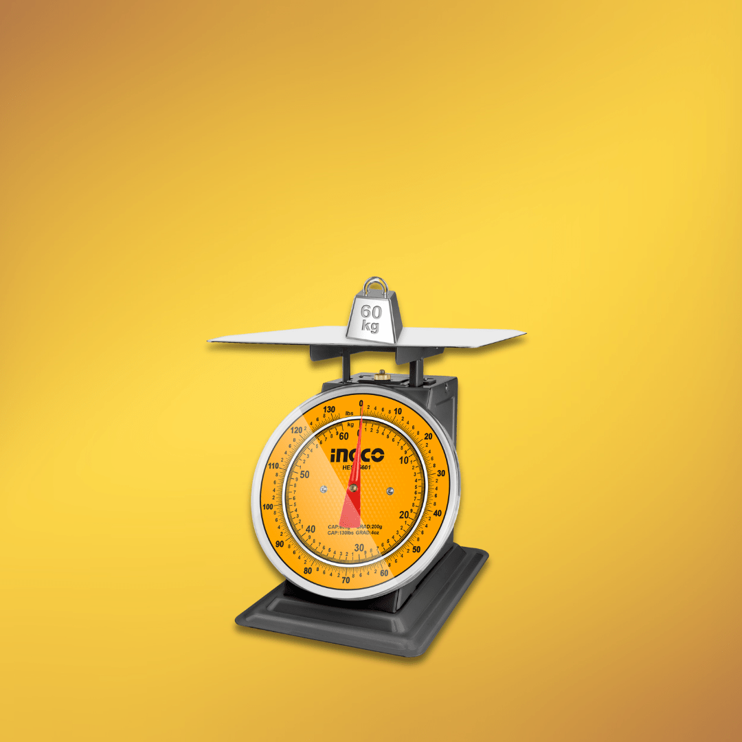 Ingco Digital Meter Ingco 60KG Spring Weighing Scale with Stainless Steel Bowl – HESA5601