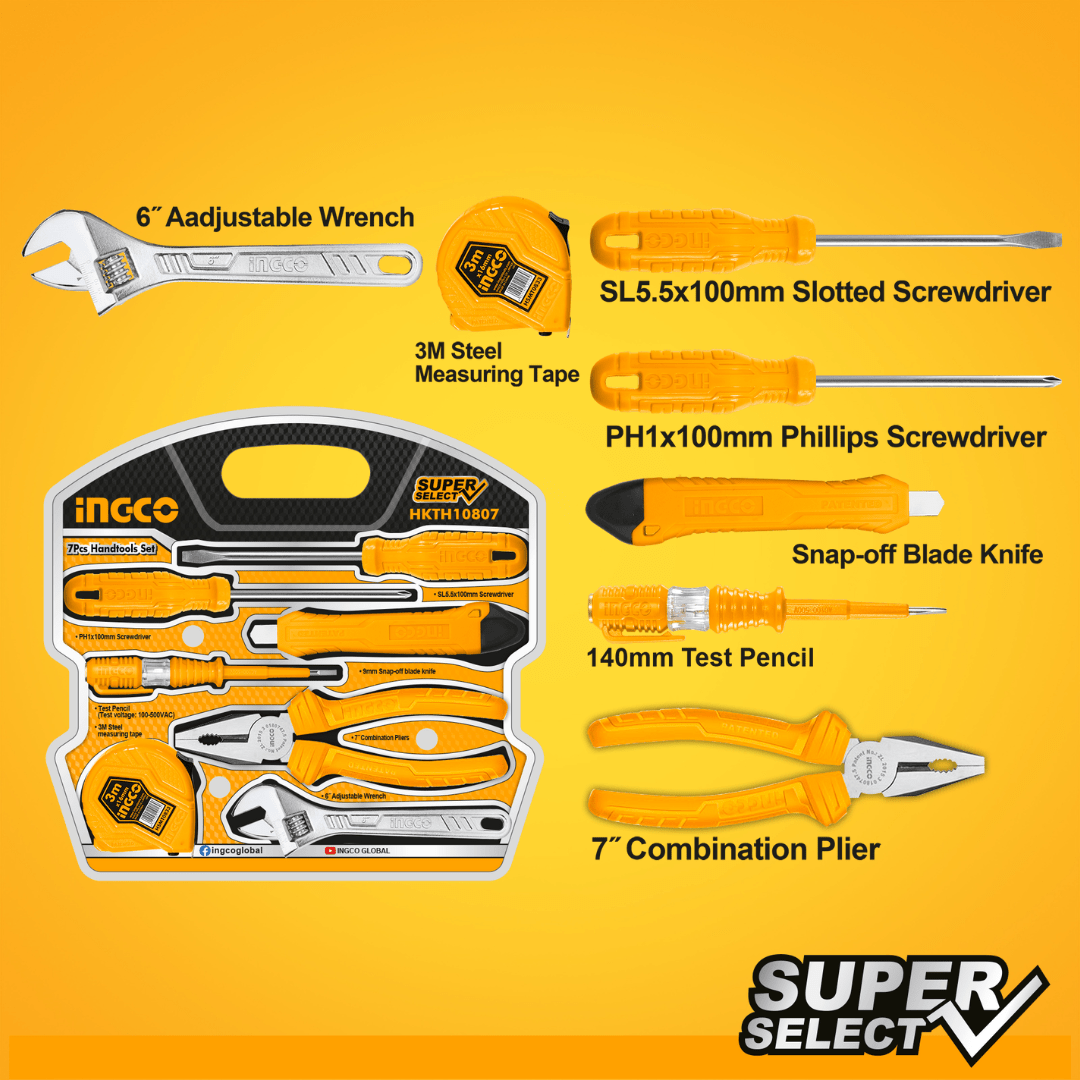 Ingco Tool Set Ingco 7-Piece Hand Tool Set – HKTH10807