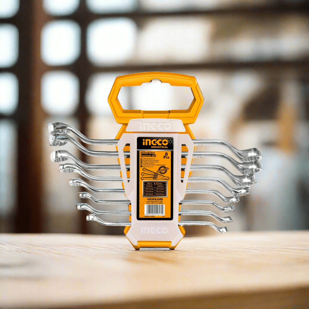 Ingco Wrenches Ingco 8-Piece Offset Ring Spanner Set 6-22mm - HKSPA3088