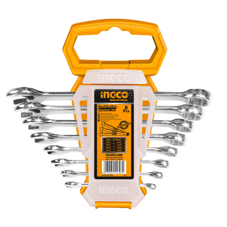 Ingco Wrenches Ingco 8-Pieces Combination Spanner Set 6-19mm - HKSPA1088