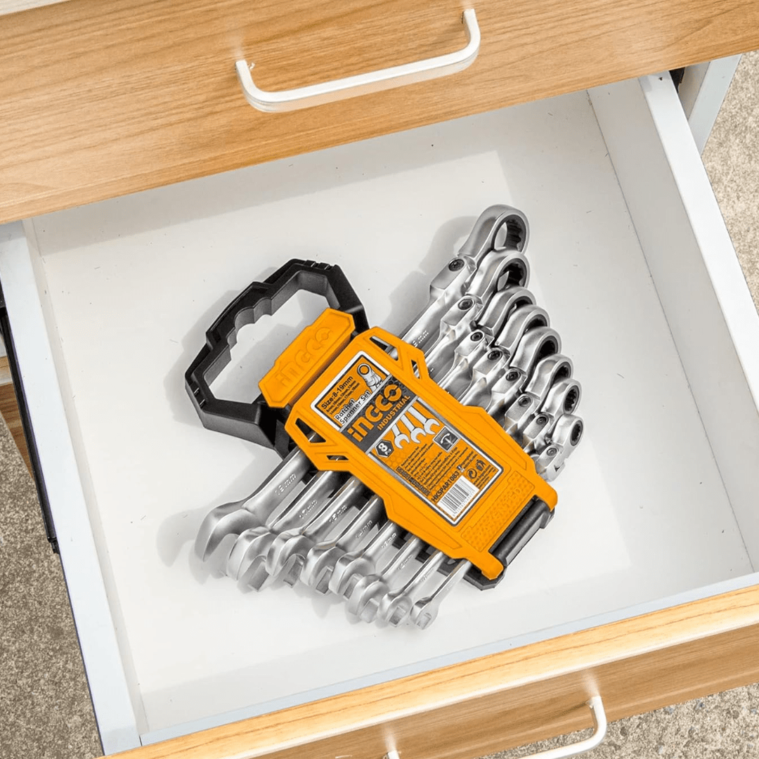 Ingco Wrenches Ingco 8-Pieces Flexible Ratchet Spanner Set 8-19mm – HKSPAR1083