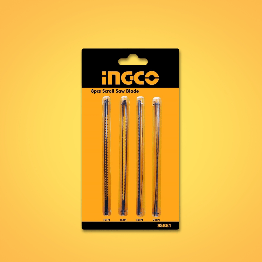 Ingco Saw Blades Ingco 8 Pieces Scroll Saw Blade Set - 10, 15, 18, 24 TPI - SSB81