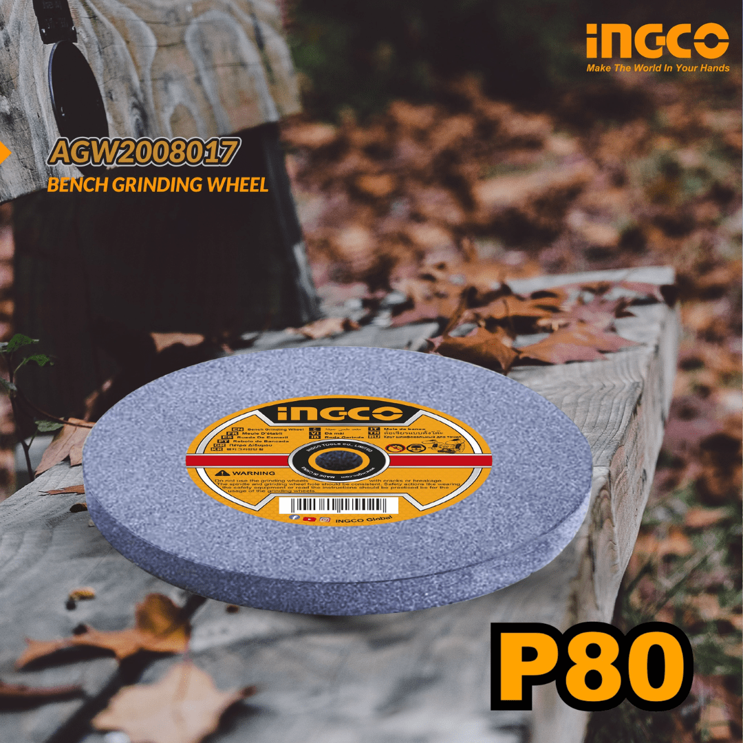 Ingco Grinding & Cutting Wheels Ingco 80 Grit Abrasive Grinding Wheel 200x16x20mm – AGW2008017