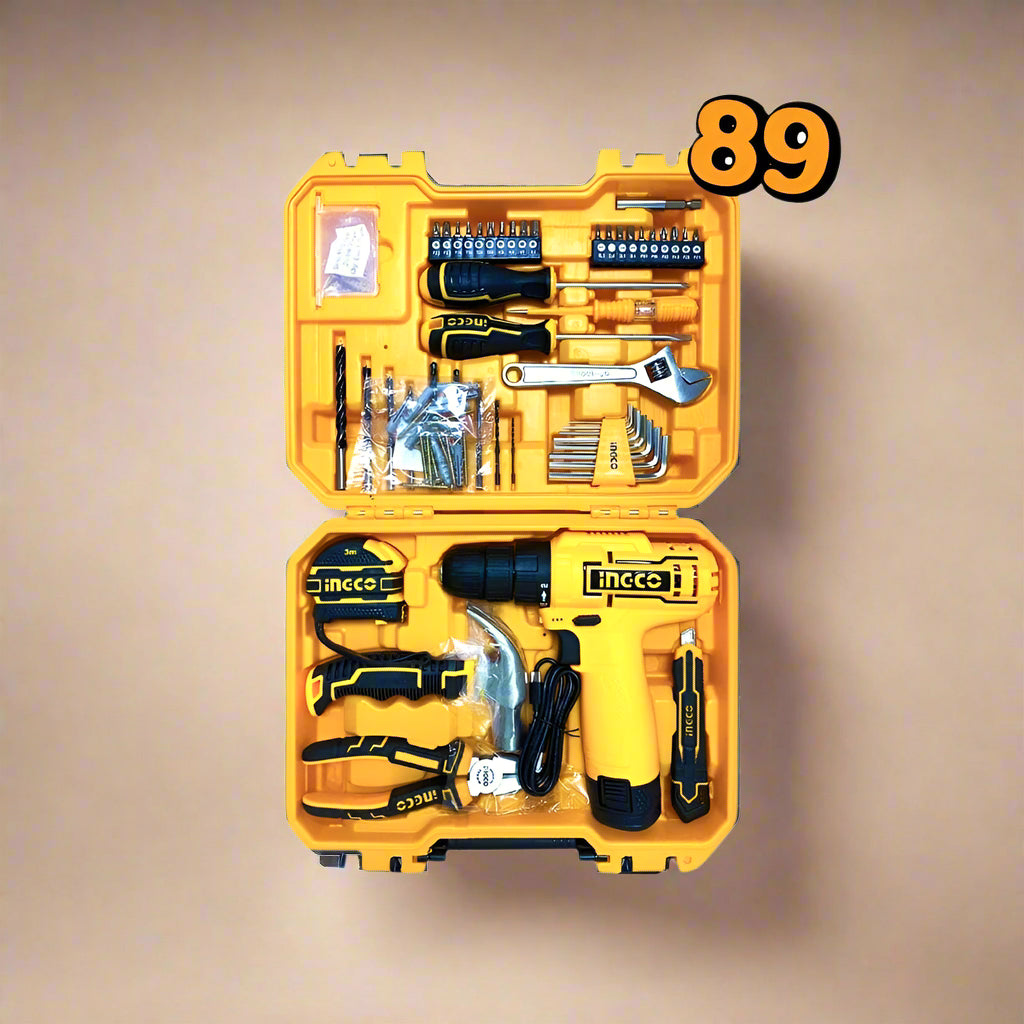 Ingco Tool Set Ingco 89 Pieces Tools Set with 12V Cordless Drill - HKTHP10891