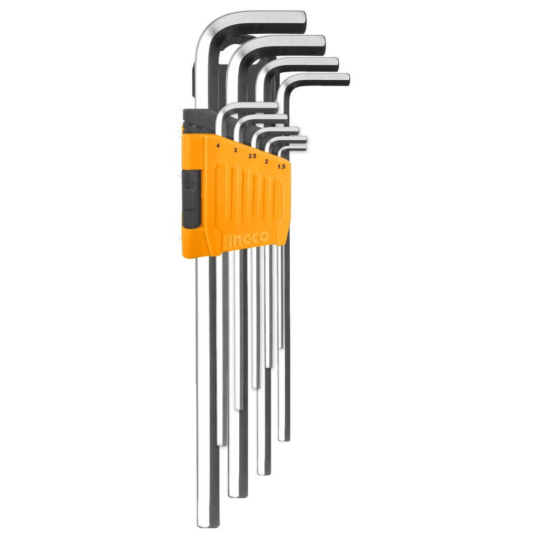 Ingco Sockets & Hex Keys Ingco 9-Piece Extra Long Arm Hex Key Set – HHK11092