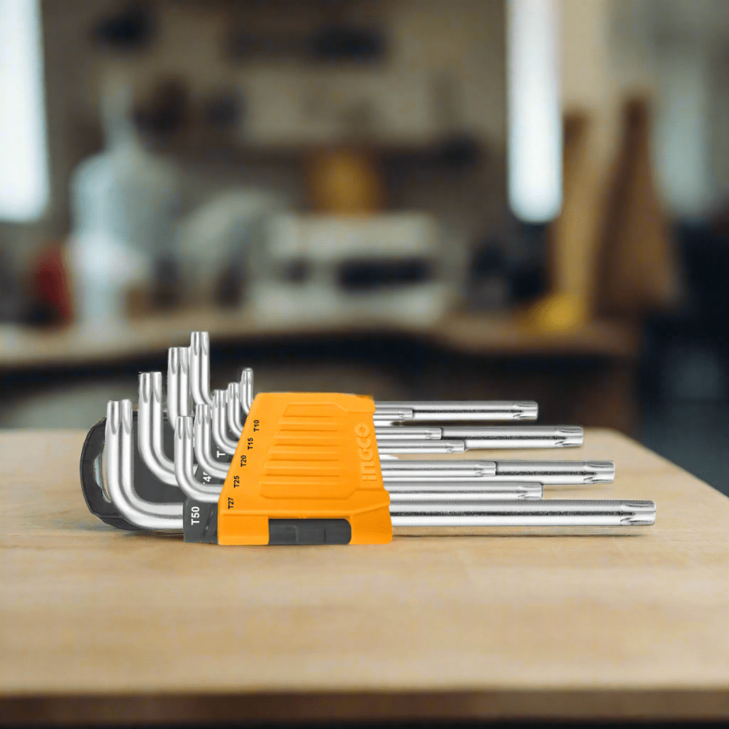 Ingco Sockets & Hex Keys Ingco 9-Piece Extra Long Arm Torx Key Set – HHK13092