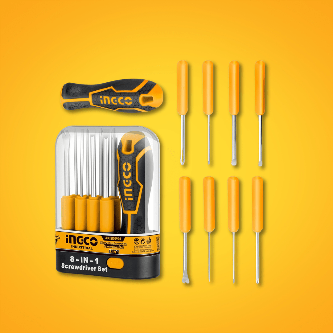 Ingco Screwdrivers Ingco 9-Piece Interchangeable Screwdriver Set – AKISD0901