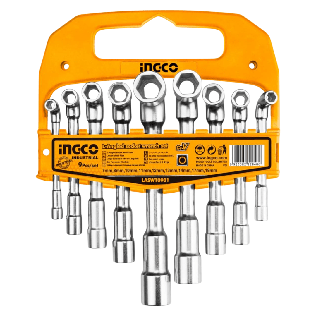Ingco Wrenches Ingco 9-Piece L-Angled Socket Wrench Set – LASWT0901
