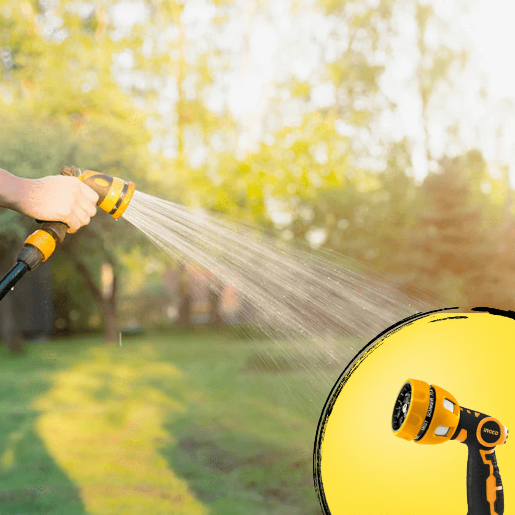 Ingco Gardening Tool Ingco 9-Way Plastic Trigger Nozzle with 3/4" Tool Adaptor – HWSG6091