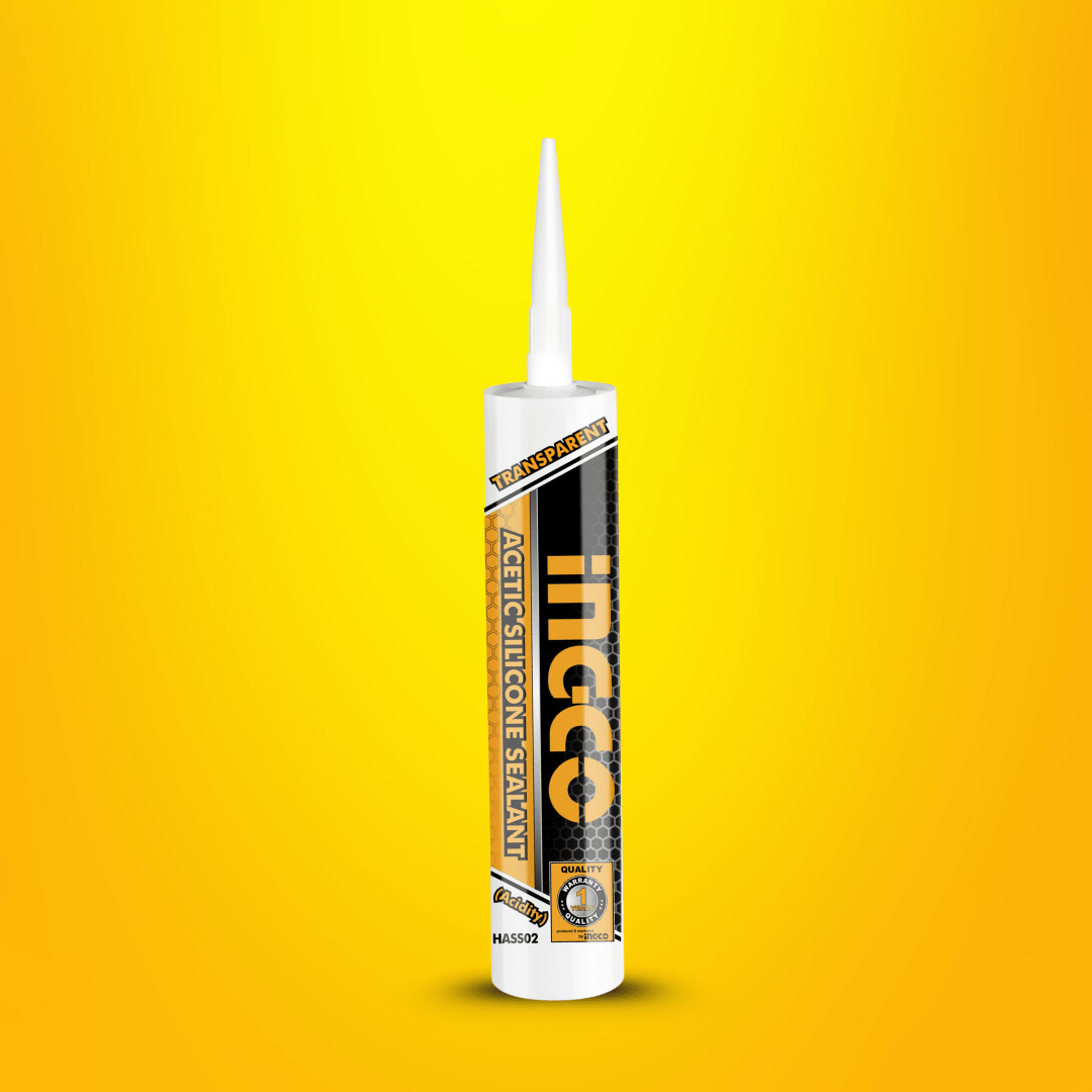 Ingco Caulk & Sealants Ingco Acetic Silicone Sealant – White, Black & Transparent – 300ml
