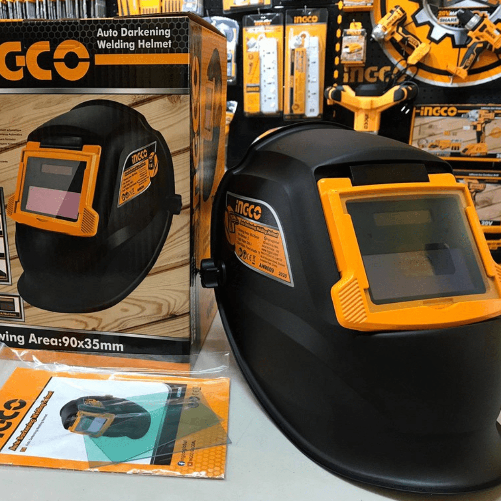Ingco Safety Helmets Ingco Auto Darkening Welding Helmet with Solar Power – AHM009