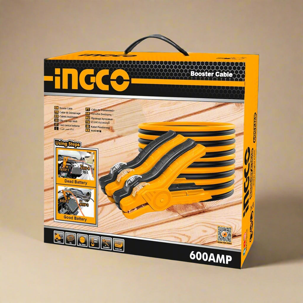 Ingco Batteries and Booster Cables Ingco Booster Cable 600A with LED Lamp - HBTCP6008L