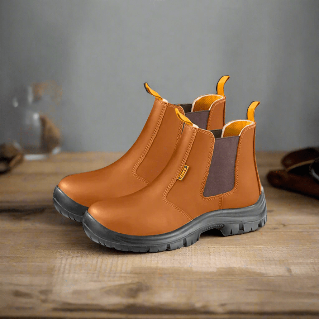 Ingco Boots & Footwear Ingco Brown Leather Safety Boot with Steel Toe Cap - SSH08SB