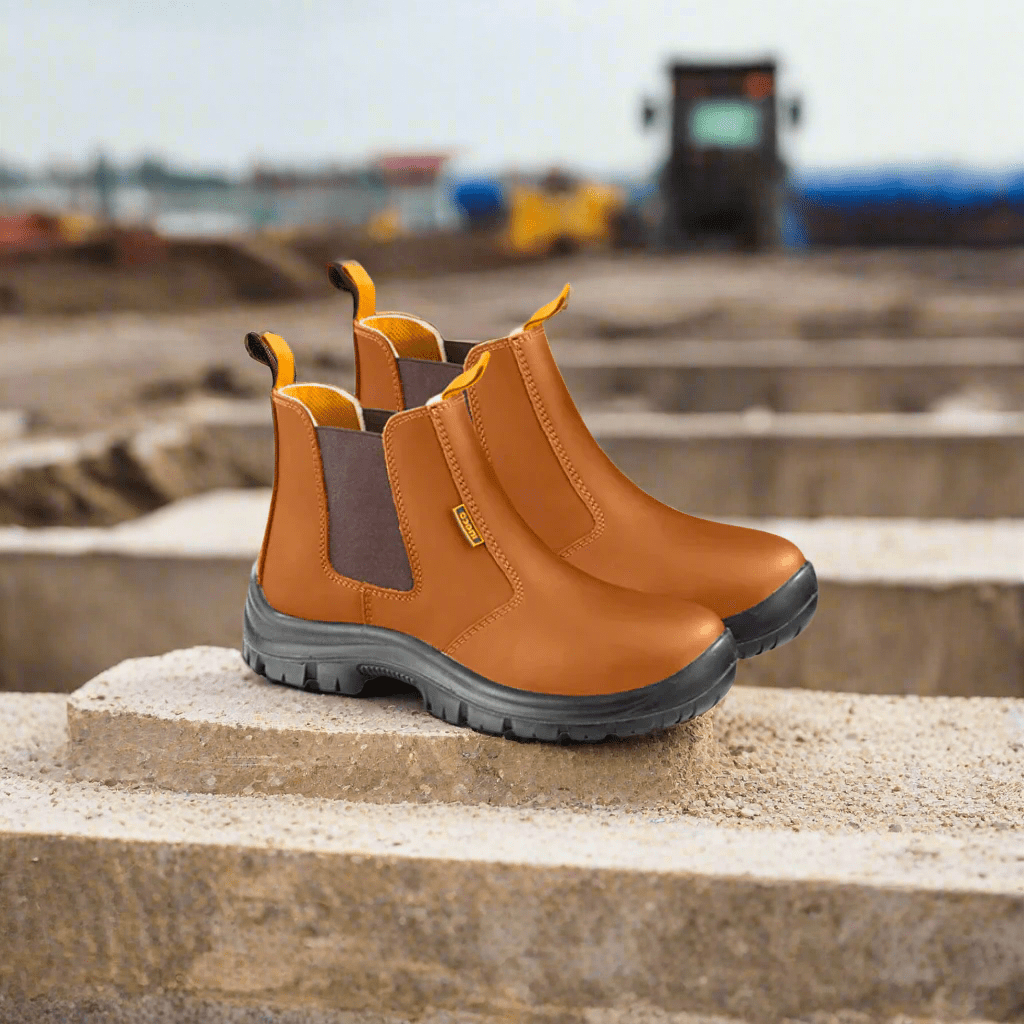 Ingco Boots & Footwear Ingco Brown Leather Safety Boot with Steel Toe Cap - SSH08SB