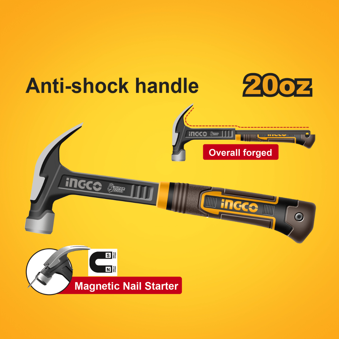 Ingco Hammers Mallets & Sledges Ingco Claw Hammer 560g - HCH81020L