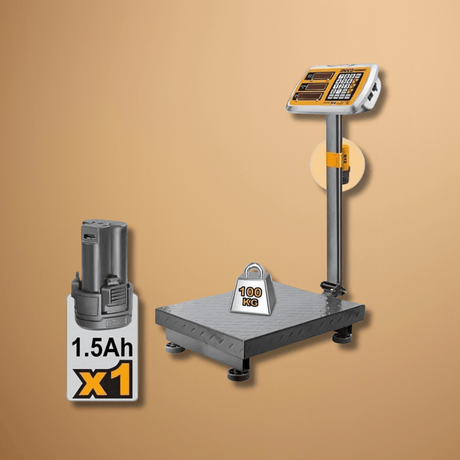 Ingco Digital Meter Ingco Cordless 100kg Lithium-Ion Scale with 12V 1.5Ah Battery – CES1302