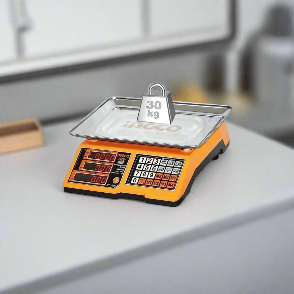 Ingco Digital Meter Ingco Cordless 30kg Lithium-Ion Scale with 12V 1.5Ah Battery – CES1301