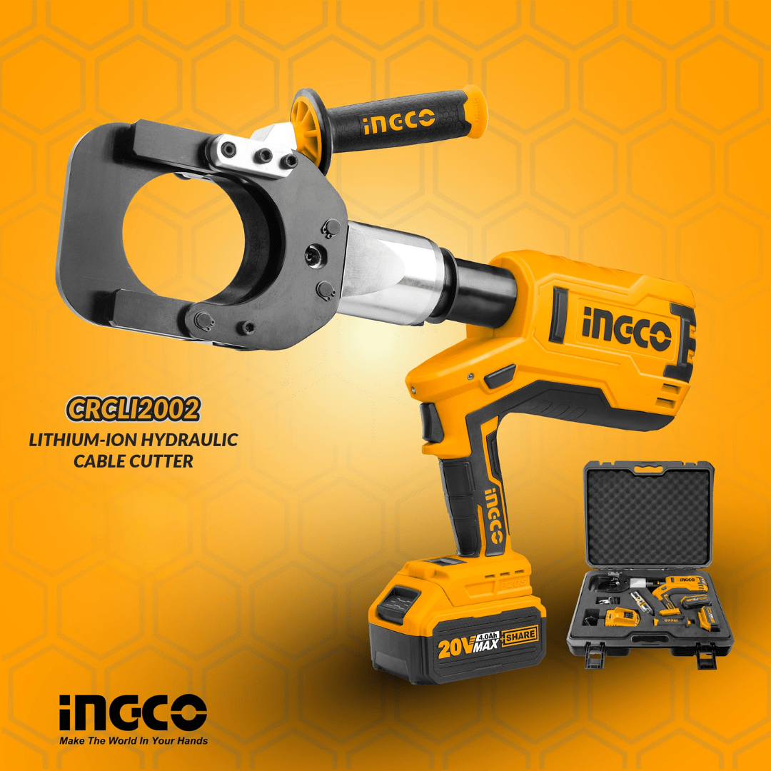 Ingco Specialty Power Tool Ingco Cordless Hydraulic Cable Cutter with 20V Lithium-Ion Batteries – CRCLI2002