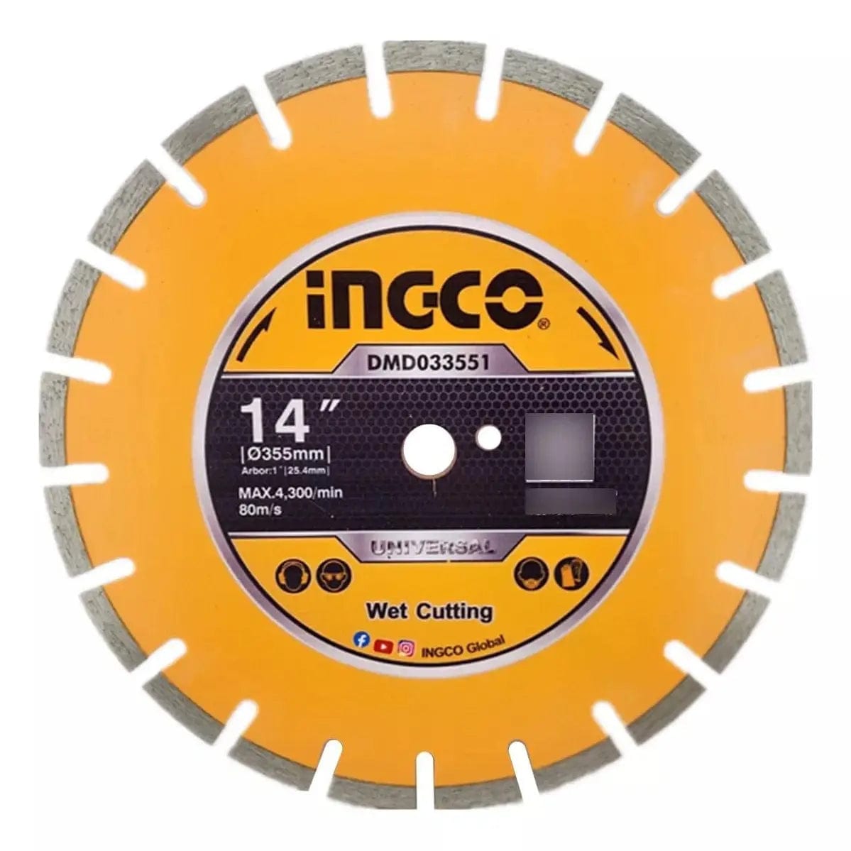 Ingco Grinding & Cutting Wheels Ingco Diamond Cutting Disc 14'' for Asphalt and Concrete - DMD033551