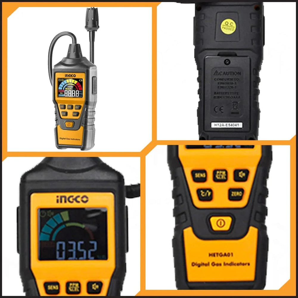 Ingco Digital Meter Ingco Digital Gas Indicator with Flexible Probe - HETGA01