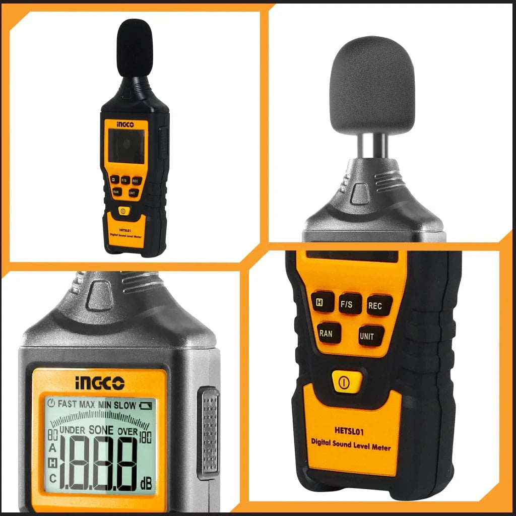 Ingco Digital Meter Ingco Digital Sound Level Meter with Backlight & Polarized Microphone – HETSL01