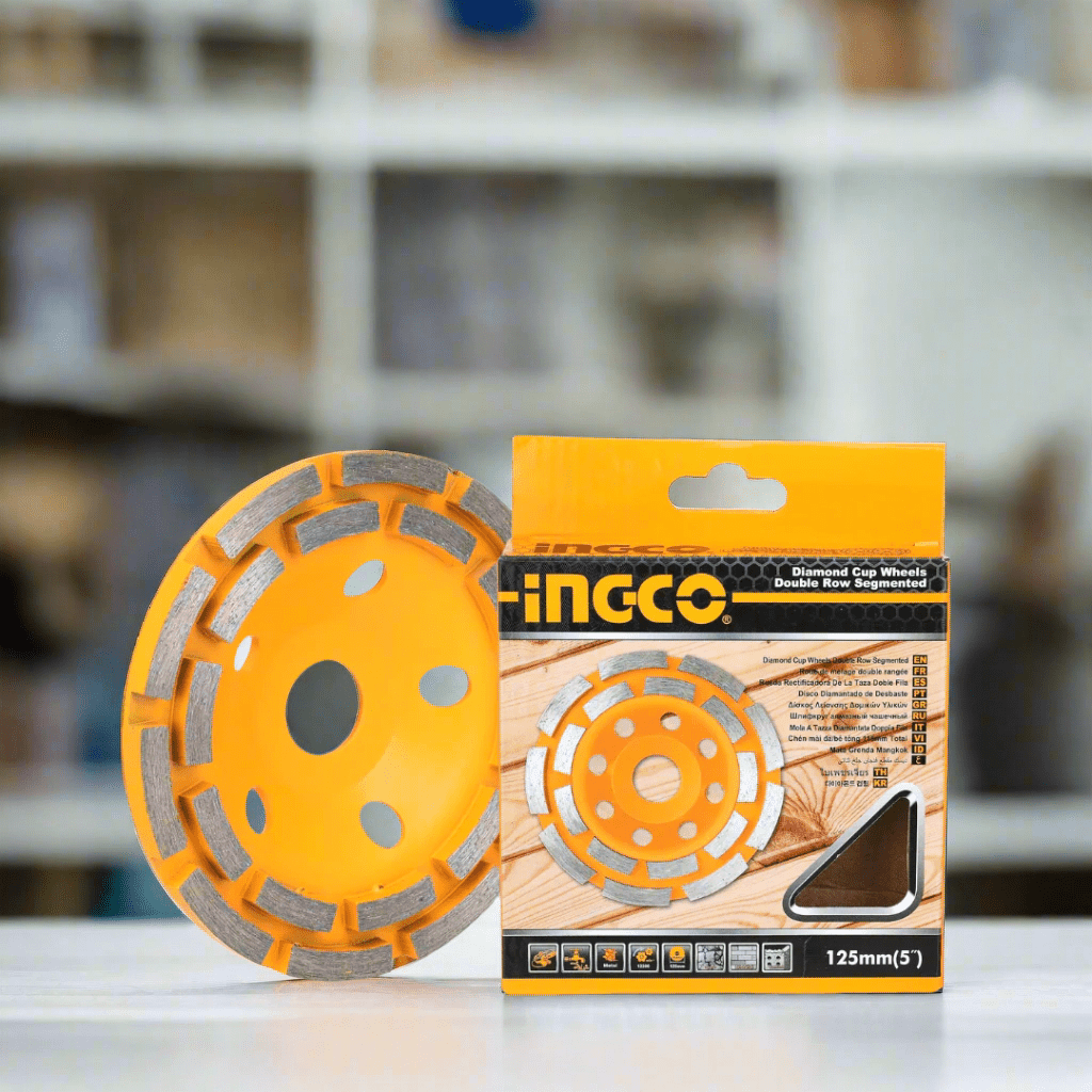 Ingco Grinding & Cutting Wheels Ingco Double Row Segmented Diamond Cup Wheels – 125mm & 150mm - CGW021251 / CGW021501