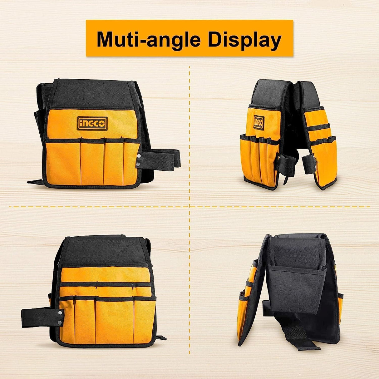 Ingco Tool Boxes Bags & Belts Ingco Double Tool Pouch - HTBP02031