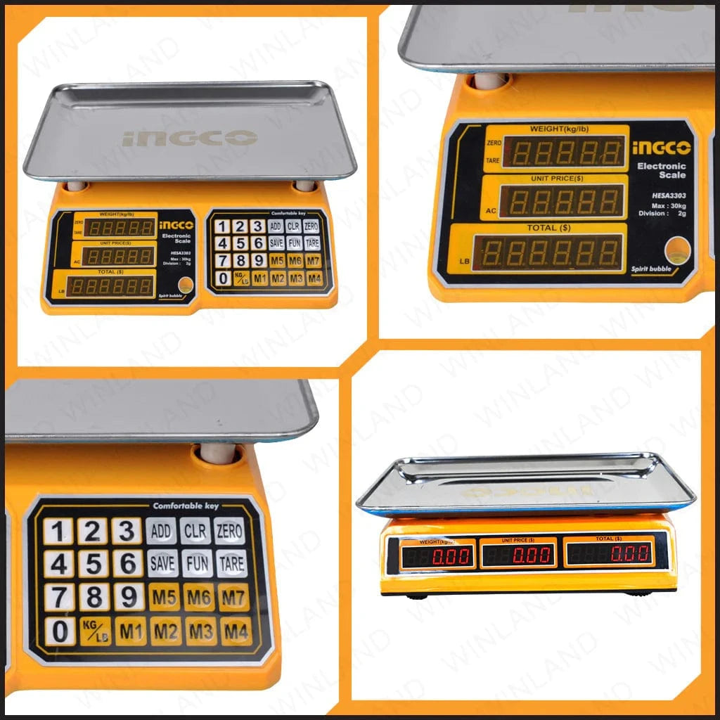 Ingco Digital Meter Ingco Electronic Scale 30kg with LED Display – HESA3303