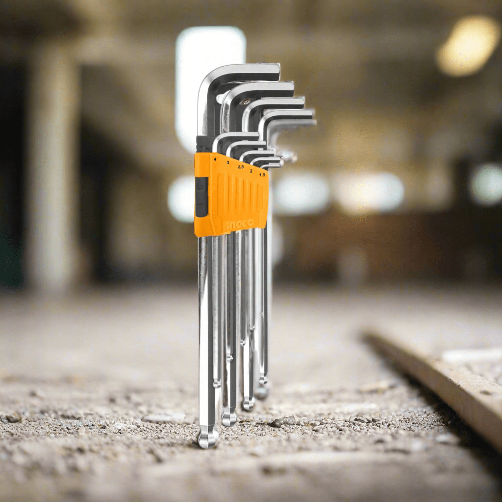 Ingco Sockets & Hex Keys Ingco Extra Long Arm 9-Piece Ball Point Hex Key Set – HHK12092