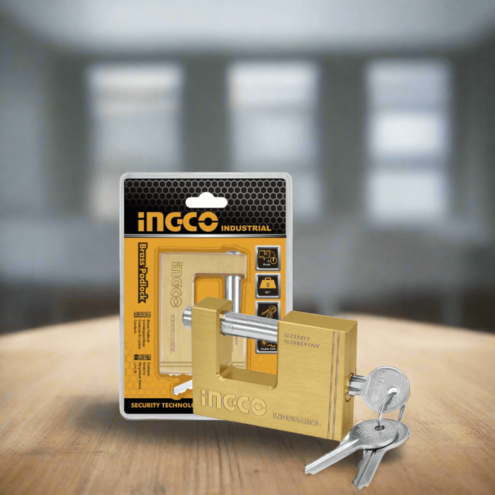 Ingco Padlocks & Accessories Ingco Industrial Heavy Duty Brass Padlock
